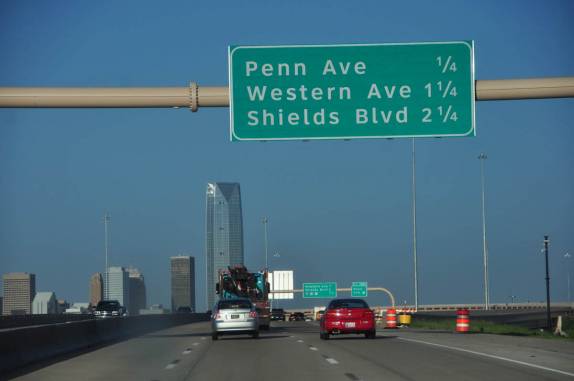 Chegando em Oklahoma City, em Oklahoma, nos Estados Unidos